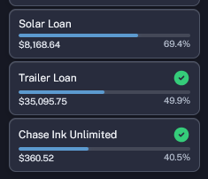 debt account green check mark