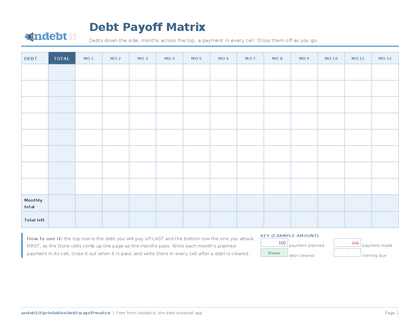 Debt Payoff Matrix preview