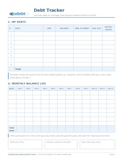 Debt Tracker preview
