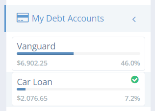 debt account green check mark