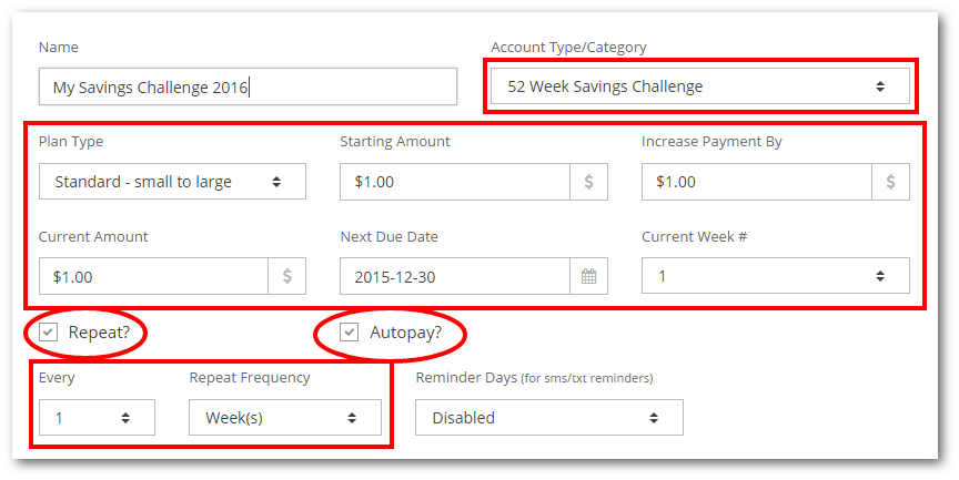 savings challenge details