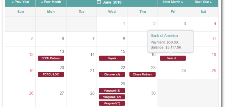 Debt Payment Calendar