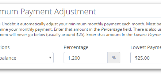 Monthly minimum payment settings