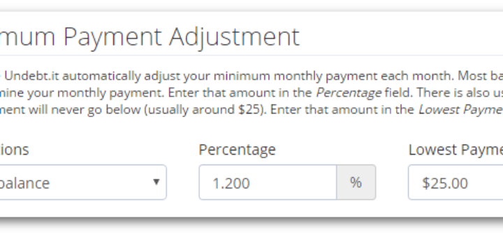 Monthly minimum payment settings