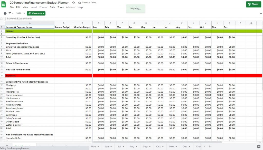 google drive expense report template