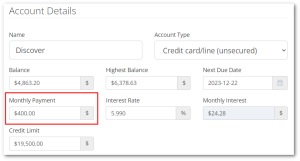 minimum payment setting