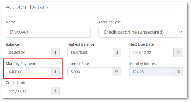 minimum payment setting