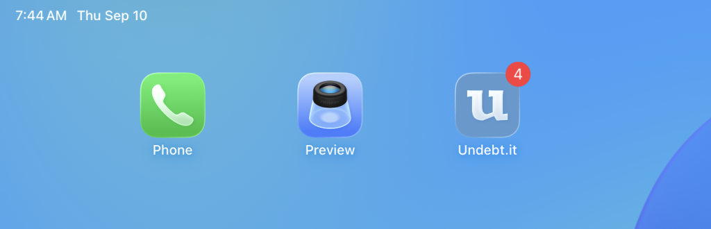 Undebt.it app on the home screen