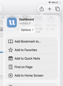 Safari add to home screen